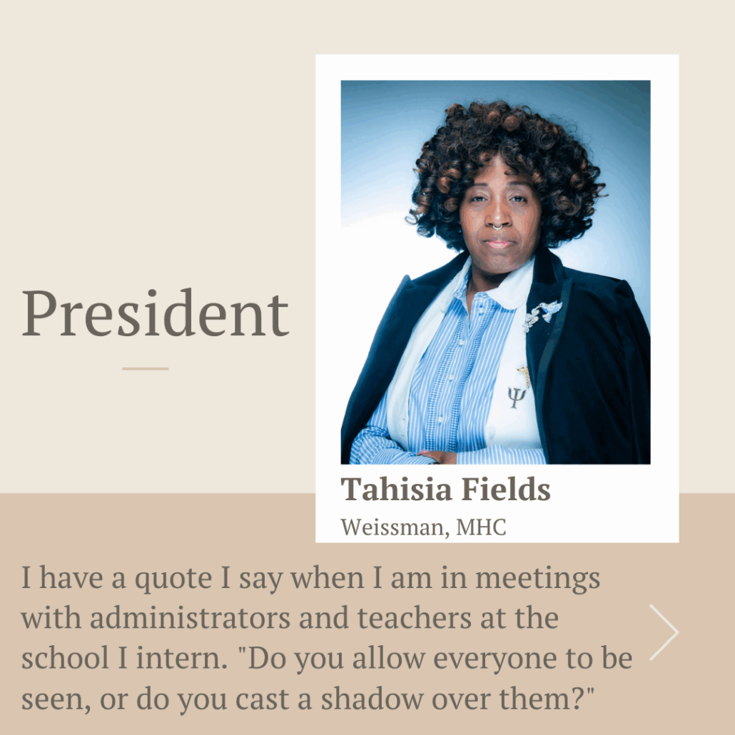 president tahisia fields